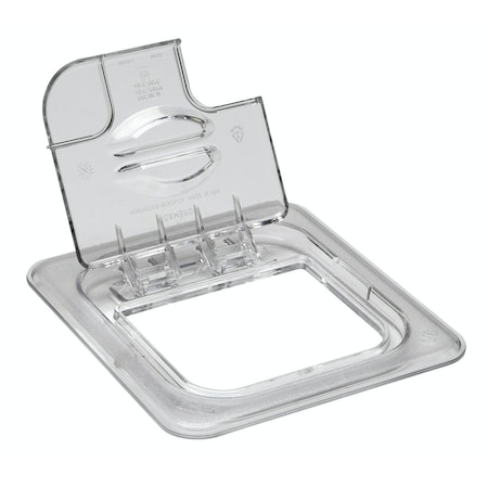 Cambro Cambro - Fliplid Food Pan Cover, 1/6 Size, Notched, Hinged, Polycarbonate, Clear, NSF, PK6 60CWLN135